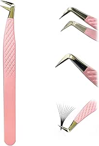 Pinza para separar pestañas, rosa